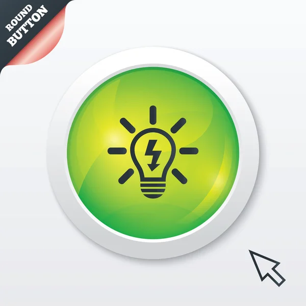 Light lamp sign icon. Bulb with lightning symbol — Stock Photo, Image