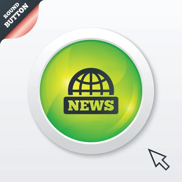 Icono de signo de noticias. Mundo globo símbolo . — Foto de Stock