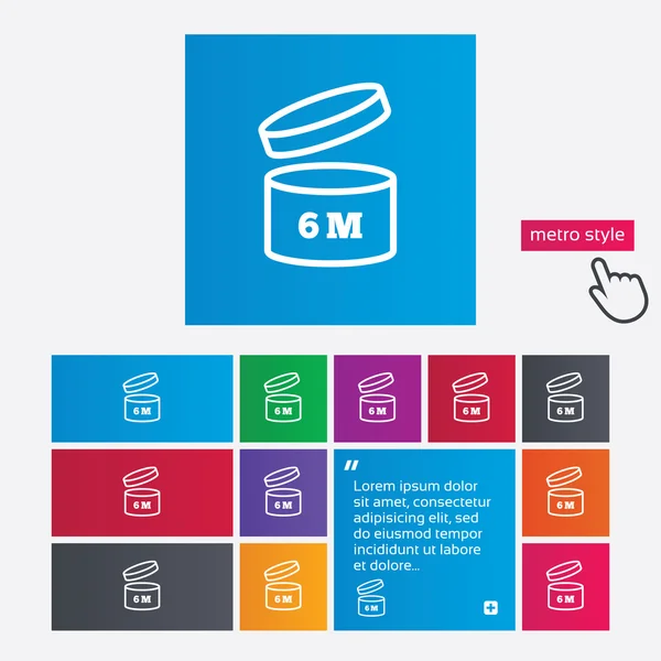 Na opening 6 maanden teken pictogram gebruiken. — Stockvector