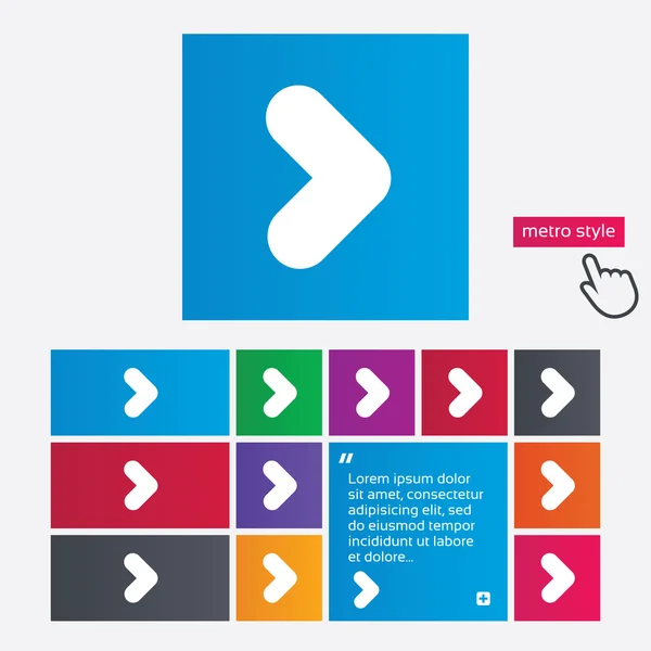 Ícone de sinal de seta. Próximo botão. Símbolo de navegação — Vetor de Stock
