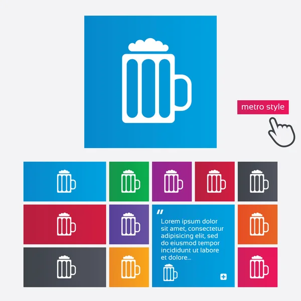 Icône de signe de verre de bière. Symbole de boisson alcoolisée. — Image vectorielle