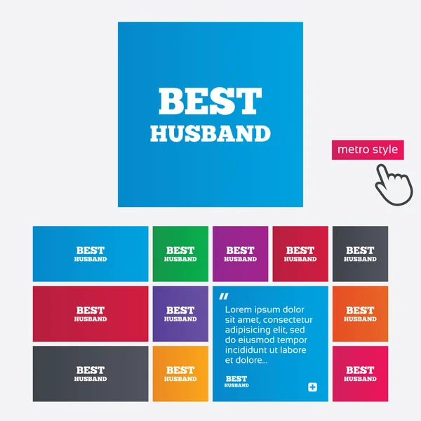 Best husband sign icon. Award symbol. — Stock Vector