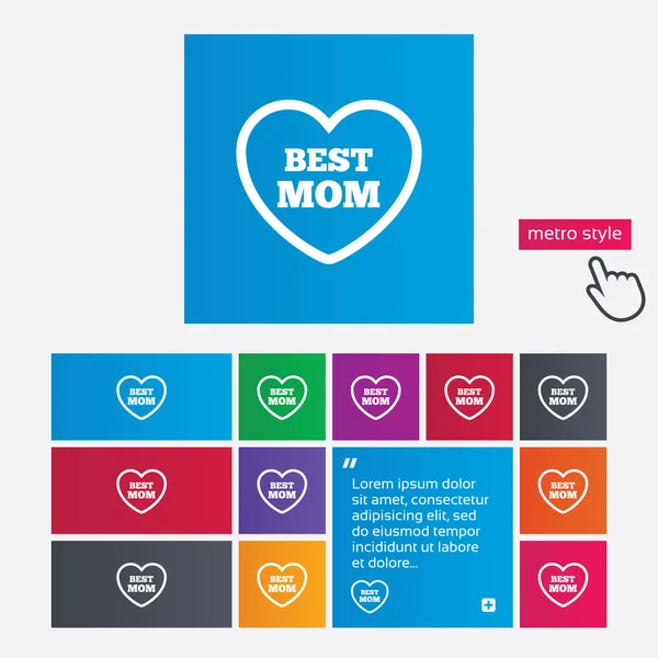 Bestes Mama-Zeichen-Symbol. Herz Liebe Symbol. — Stockvektor