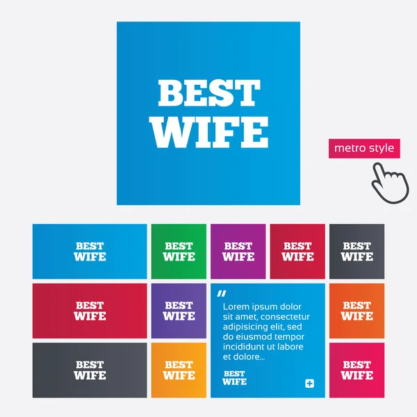 Best wife sign icon. Award symbol. — Stock Vector