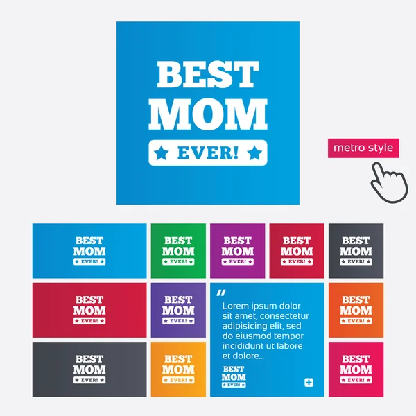 Best mom ever sign icon. Award symbol. — Stock Vector