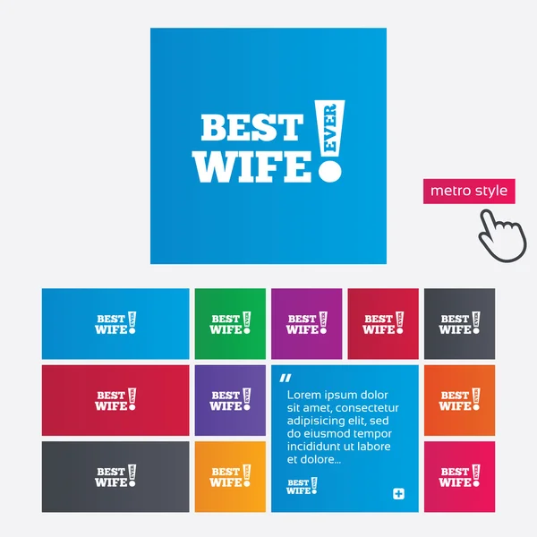 Best wife ever sign icon. Award symbol. — Stock Vector