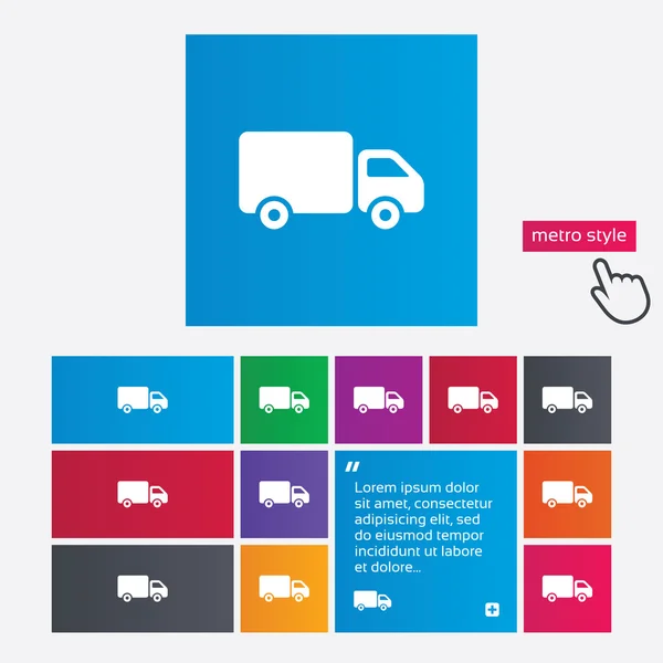 Icône du camion de livraison. Cargo van symbole . — Image vectorielle