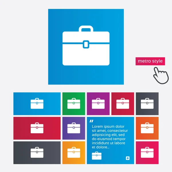 Case sign icon. Briefcase button. — Stock Vector