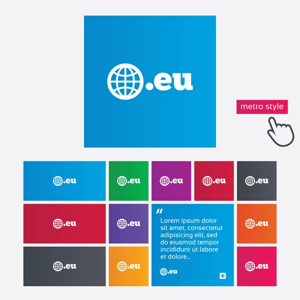 Icono de signo de dominio UE. Dominio de Internet de nivel superior — Archivo Imágenes Vectoriales