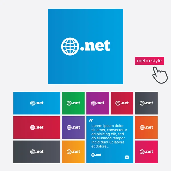 Піктограма знака домену NET. Інтернет домен верхнього рівня — стоковий вектор