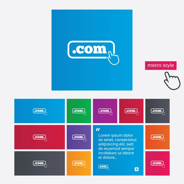 Domain com Zeichen-Symbol. Top-Level-Internetdomain — Stockvektor