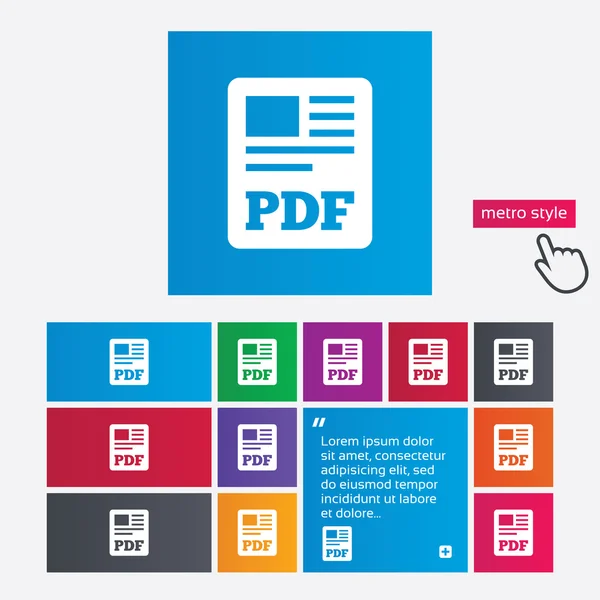 Ikona dokumentu pliku PDF. przycisk Pobierz pdf. — Wektor stockowy