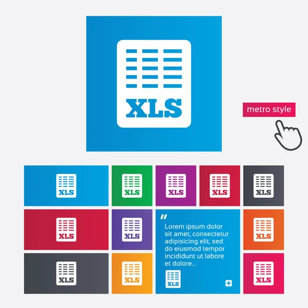 Excel dosyası belge simgesi. xls düğmesini indir. — Stok Vektör