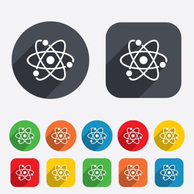 Atom işareti simgesi. Atom parçası sembol.