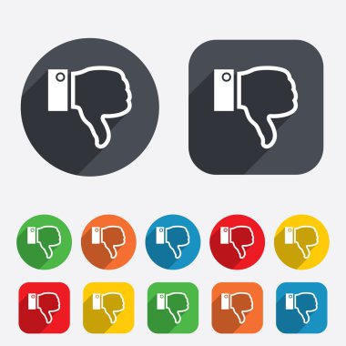 sevmediğim işareti simgesi. el parmak sembol aşağı.