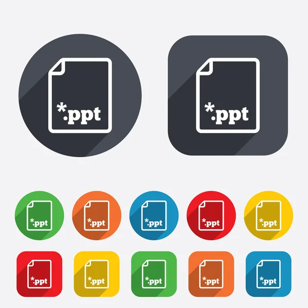 File presentation icon. Download PPT button. — Stock Vector