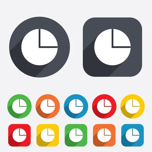 Tortendiagramm-Zeichen-Symbol. Diagramm-Taste. — Stockvektor