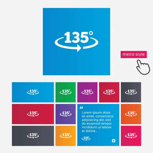 135 grader tecken vinkelikonen. geometri math symbol — Stockfoto