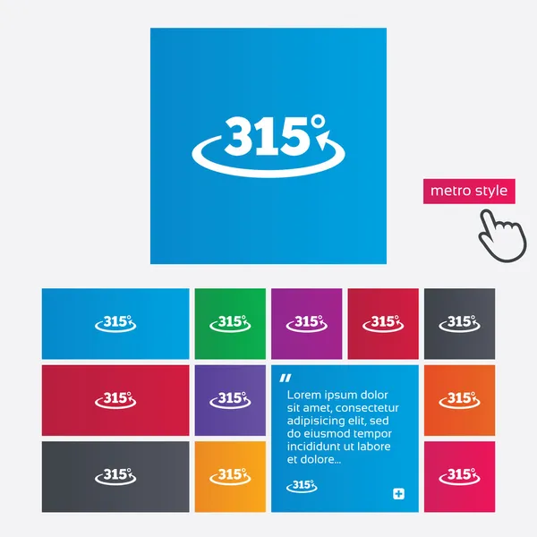 315 grader tecken vinkelikonen. geometri math symbol — Stockfoto