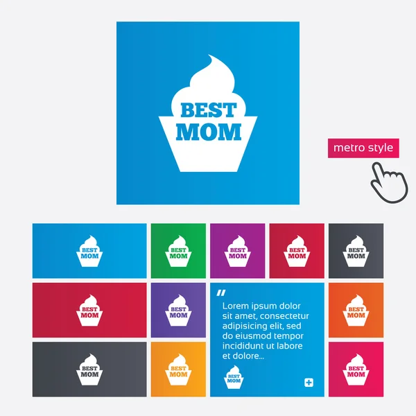 La meilleure icône de maman. Muffin symbole alimentaire . — Photo