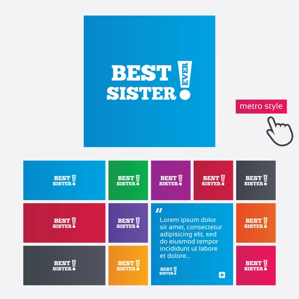 Best sister ever sign icon. Award symbol. — Stock Photo, Image