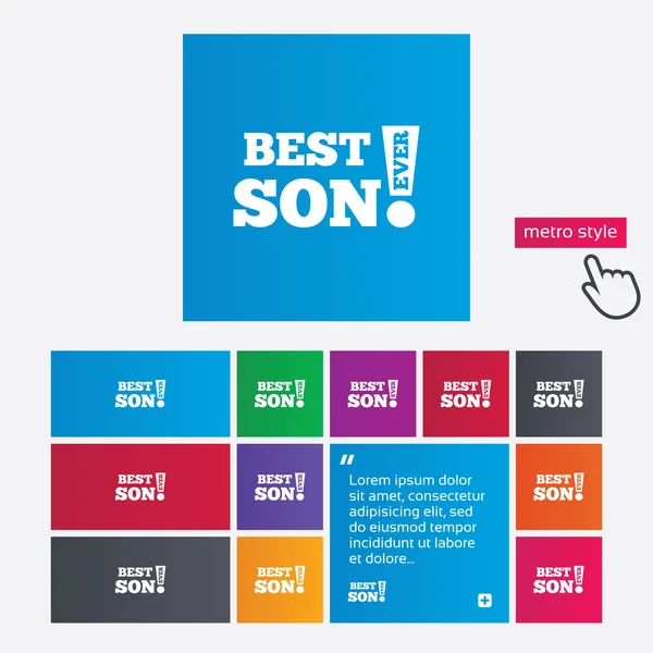 Beste zoon ondertekenen ooit pictogram. Award symbool. — Stockfoto