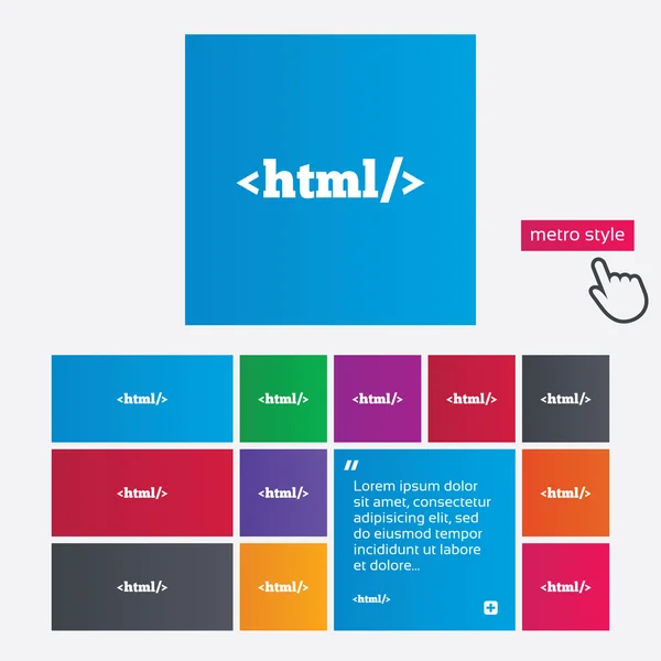 HTML sign icon. Markup language symbol. — Stock Photo, Image