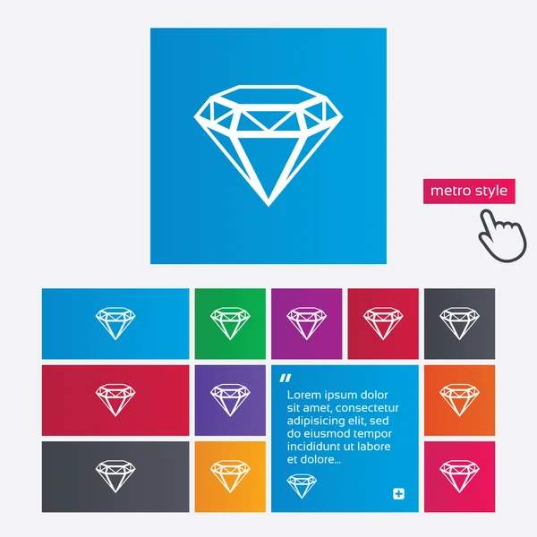 Icona a forma di diamante. Simbolo di gioielli. Pietra di gemme. — Foto Stock