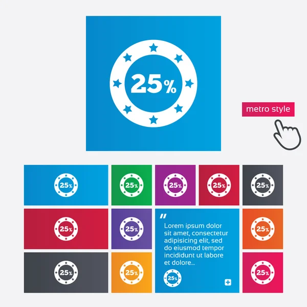 Ikona podepsat slevu 25 %. prodej symbol. — Stock fotografie