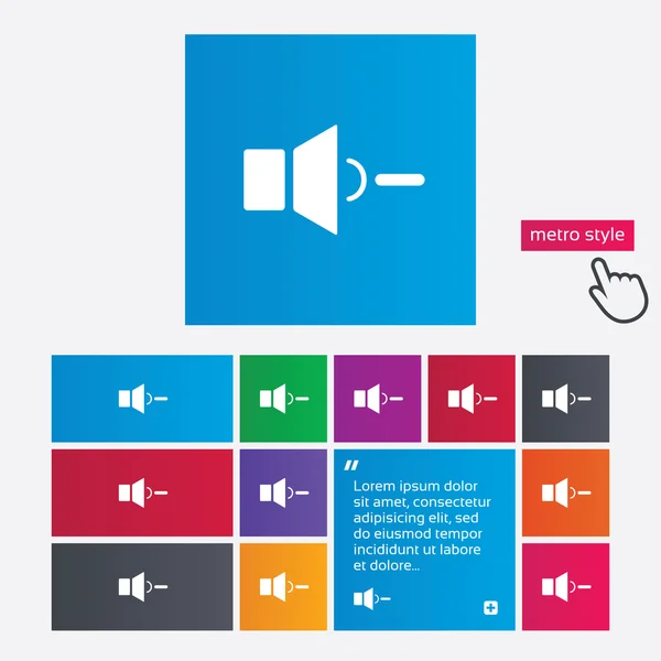 Alto-falante ícone sinal de baixo volume. Som símbolo . — Vetor de Stock