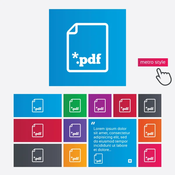 Pdf ファイルのドキュメント アイコン。ダウンロード pdf ボタン. — ストックベクタ