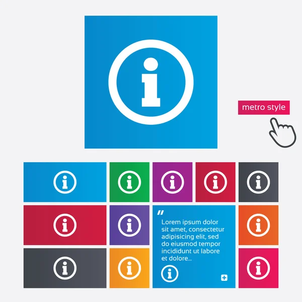 Значок информационного знака. Информационный символ . — стоковый вектор