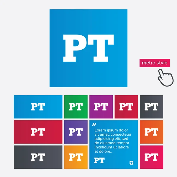 Portugese taal teken pictogram. PT vertaling — Stockvector