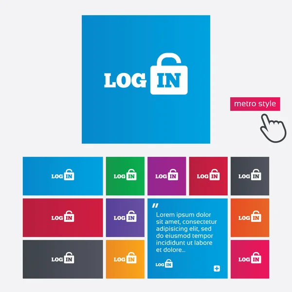 Login sign icon. Sign in symbol. Lock. — Stock Vector