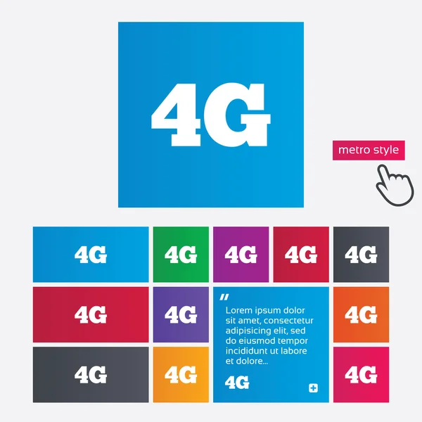 Assinatura 4G. Tecnologia de telecomunicações móveis . — Vetor de Stock