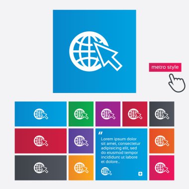Internet işareti simgesi. world wide web simgesi.