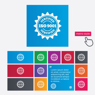 ISO 9001 sertifikalı işareti. Sertifikasyon damgası.