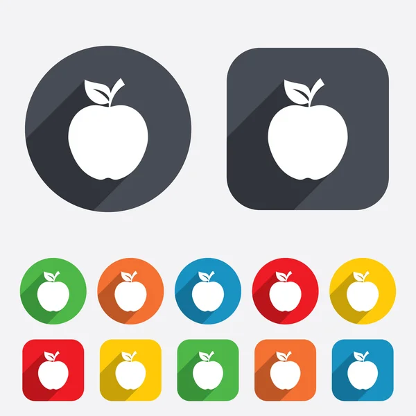 Apple sign icon. Fruit with leaf symbol. — Stock Photo, Image