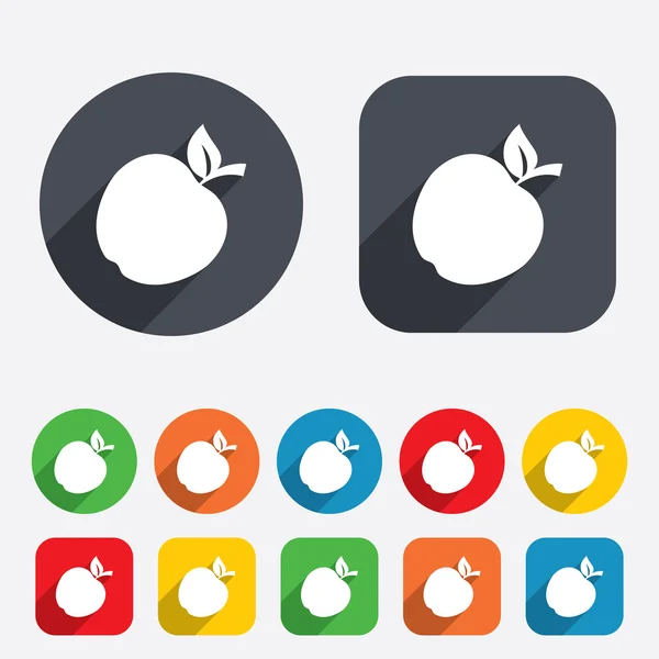 アップル記号アイコン。果実と葉のシンボル. — ストック写真