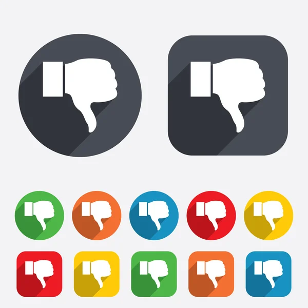 Dislike sign icon. Hand finger down symbol. — Stock Photo, Image