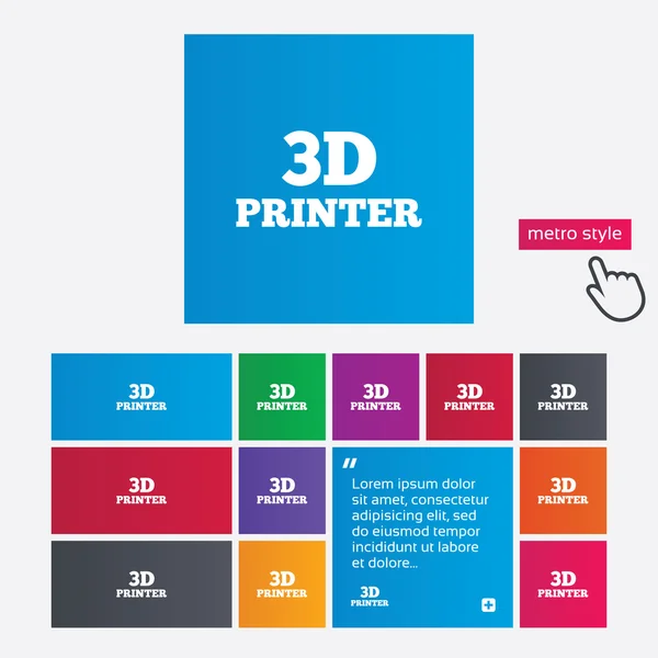 3D Print sign icon. 3d Printing symbol. — Stock Photo, Image