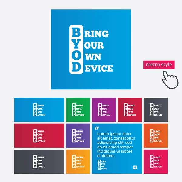 Значок знака BYOD. Принесите свой собственный символ устройства . — стоковое фото
