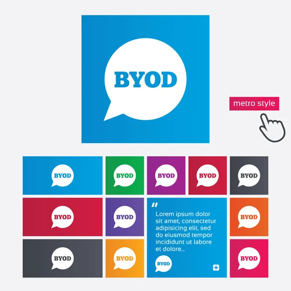 BYOD sign icon. Bring your own device symbol. — Stock Photo, Image