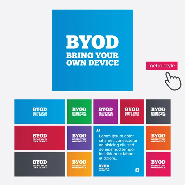 Byod 签名图标。带您自己的设备符号. — 图库照片