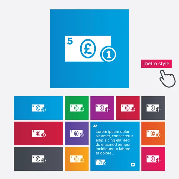 現金記号アイコン。ポンドお金のシンボル。コイン. — ストック写真