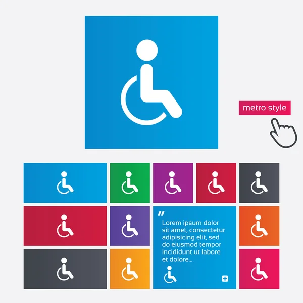 Icono de signo desactivado. Símbolo humano en silla de ruedas . —  Fotos de Stock