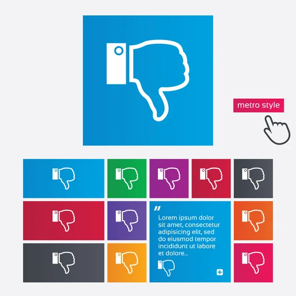 Dislike sign icon. Hand finger down symbol. — Stock Photo, Image