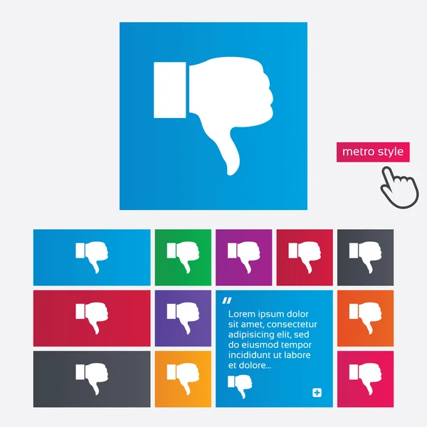 Dislike sign icon. Hand finger down symbol. — Stock Photo, Image