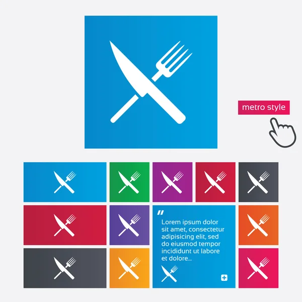 Voedsel teken pictogram. bestek symbool. mes en vork. — Stockfoto