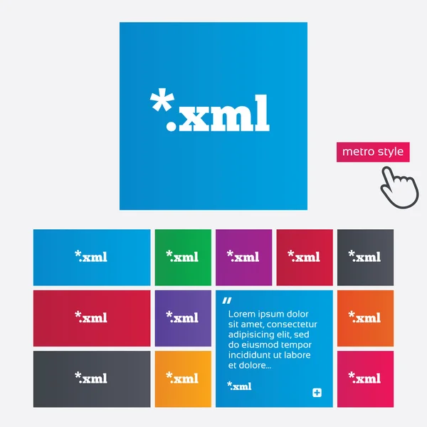 Archivo icono del documento. Descargar botón XML . —  Fotos de Stock